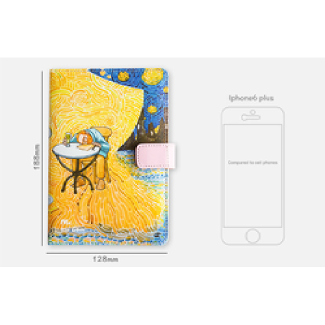 Egyéni napilap napirendi naplótervező 2022 ajándékkészlethez, Van Gogh A5 B6 notebookhoz