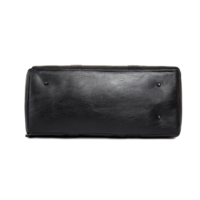 Custom Private Label Leather Travel Bag Men Duffel Handbag with Shoe Compartment