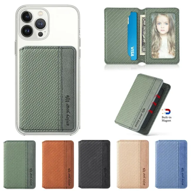 Adesivo porta cartão magnético 3m adesivos id cartões de crédito telefone carteira adesivos traseiros para smartphone suporte celular