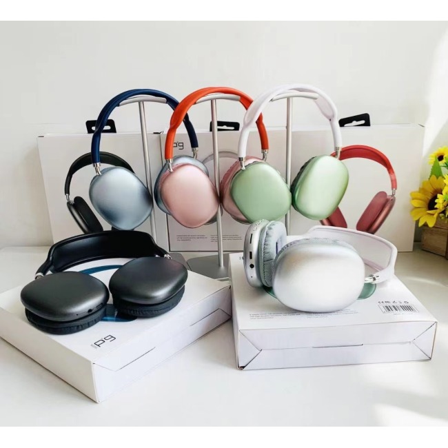 Auriculares inalámbricos P9 sobre la oreja, auriculares bajos estéreo de alta fidelidad con micrófono, auriculares deportivos para juegos