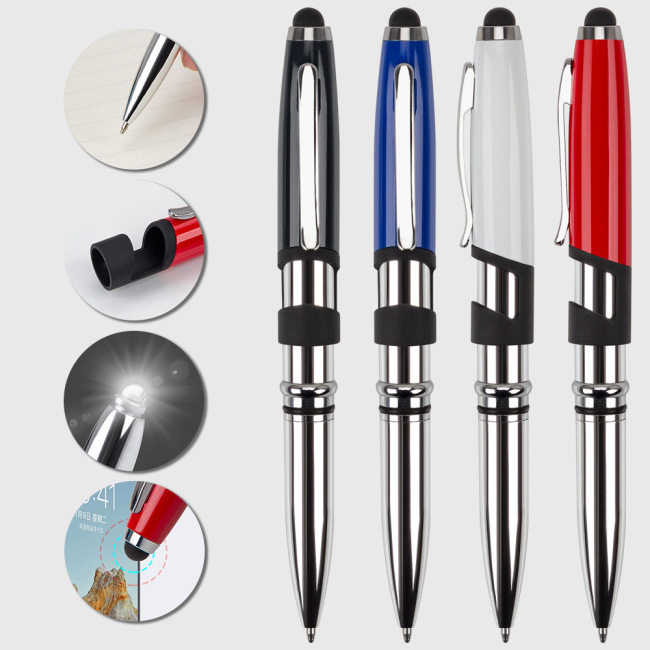 Multi-function Tool Pen Touch Screen Sevice Screen Universal Stylus Pen Multifunctional LED Ballpoint Pens Custom Logo Gift 