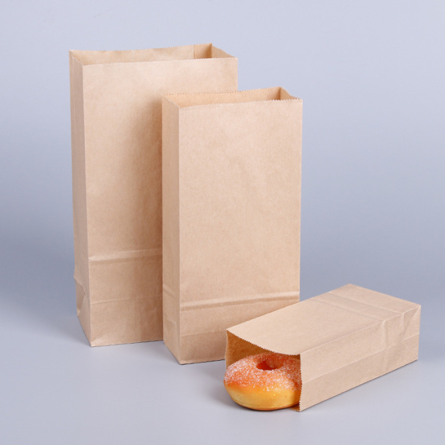 Wholesale bread kraft bag for bread food custom logo size paper bags for food take away