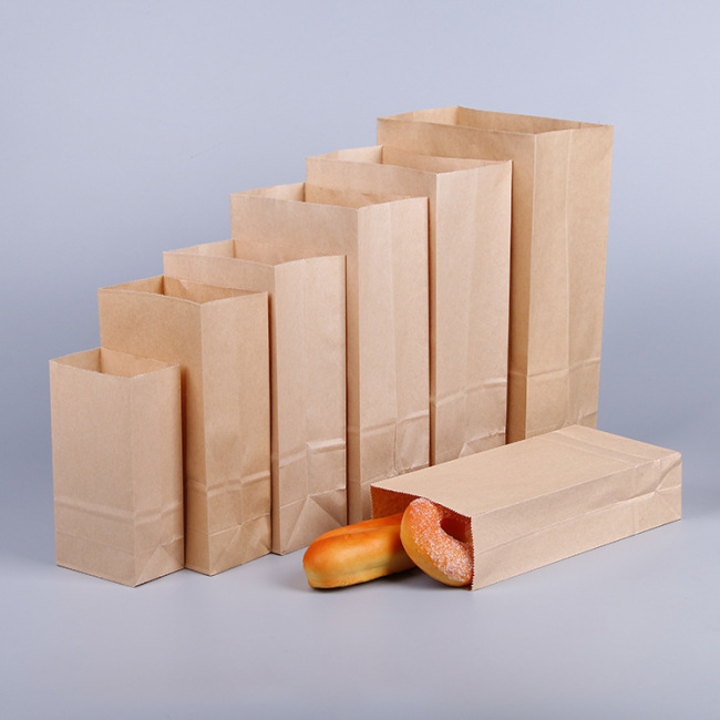 Оптовая продажа хлебных крафт-мешков для хлеба, пищевых продуктов, бумажных пакетов с логотипом на заказ для еды на вынос