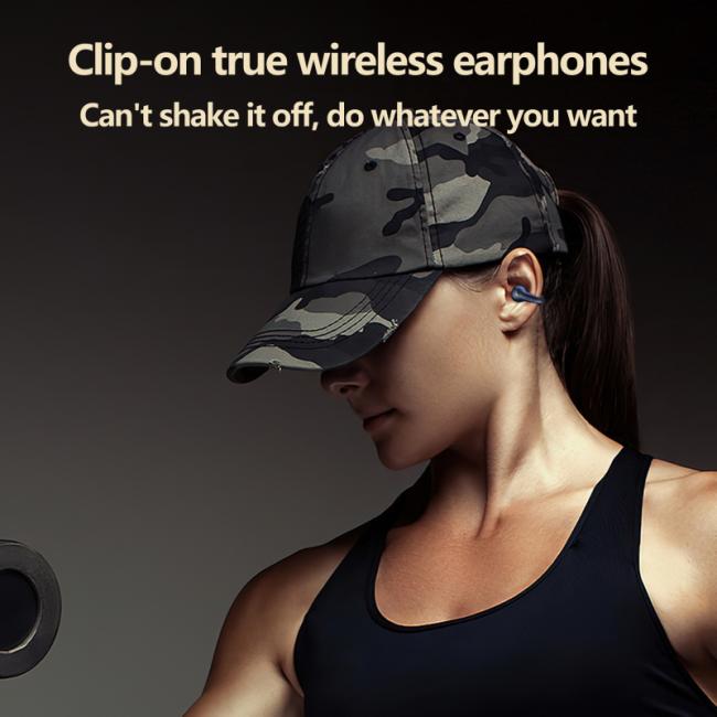 Bt V5.3 Bone Conduction Earphones Q80 Gaming Earbuds Clip-on Earring Wireless Earphone Headset
