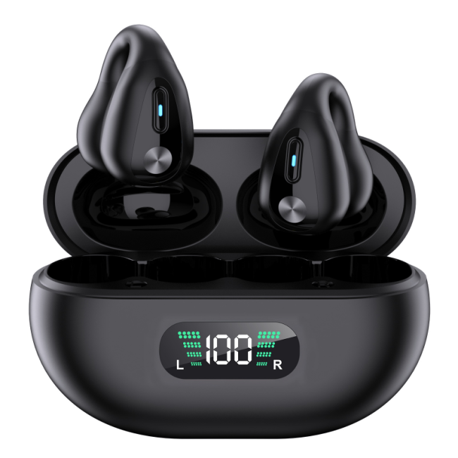 Bt V5.3 Bone Conduction fülhallgató Q80 Gaming fülhallgató Clip-on fülbevaló Vezeték nélküli fülhallgató fejhallgató
