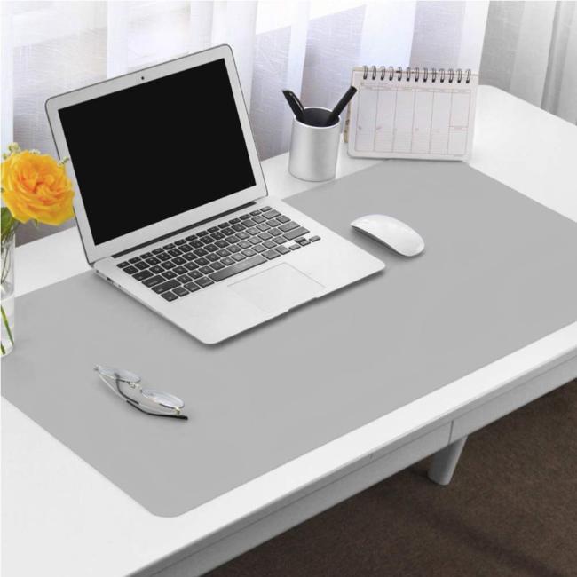 Estera de mesa de cuero impermeable suave de cuero sintético con logotipo personalizado, alfombrilla para escritorio de ordenador, alfombrilla de juego para ratón