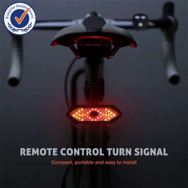 Rechargeable Bike Cycle Led Lights Set Remote Control for Bicycle Rear Tail Brake Light Accessories
