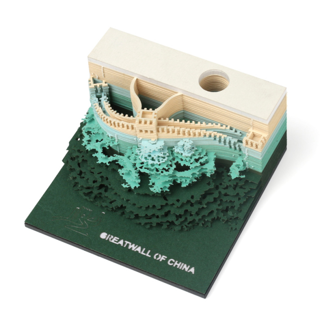 Bloc de notas de corte láser 3D de la Gran Muralla