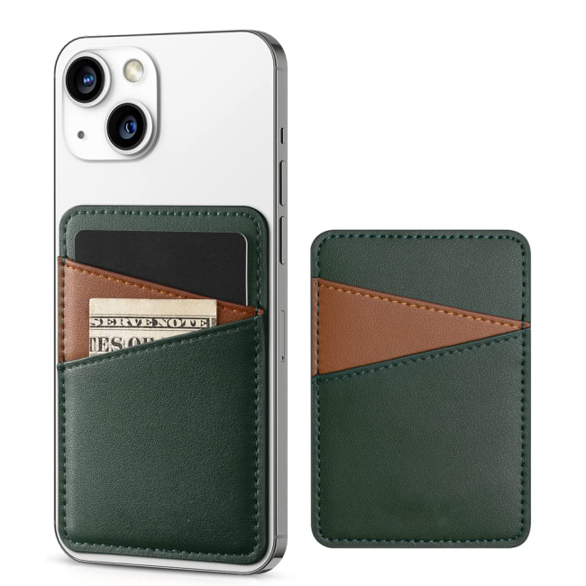 Держатель для карт из натуральной кожи, кошелек, клейкий карман, рукава для кредитных карт, задняя часть телефона