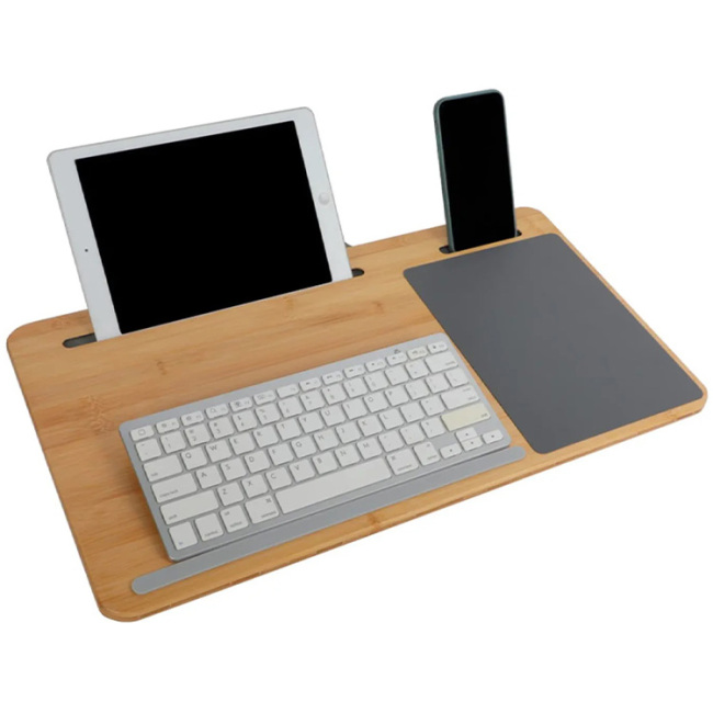 Újdonságok Számítógépes asztalok Hordozható Laptop Tanulóasztal Fa lapos íróasztal párnapárnával
