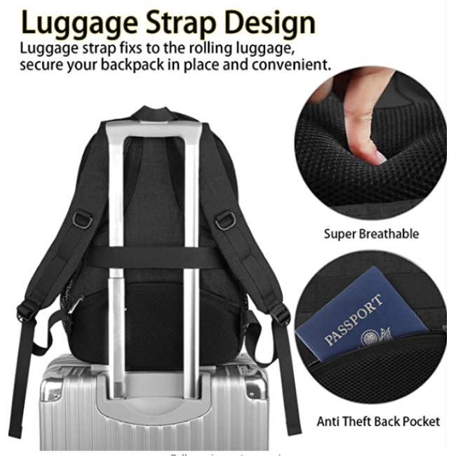 Organizing Waterproof Backpack Trendy Anti Theft School Bags for Men USB Charging College Laptop School Bags for teenagers