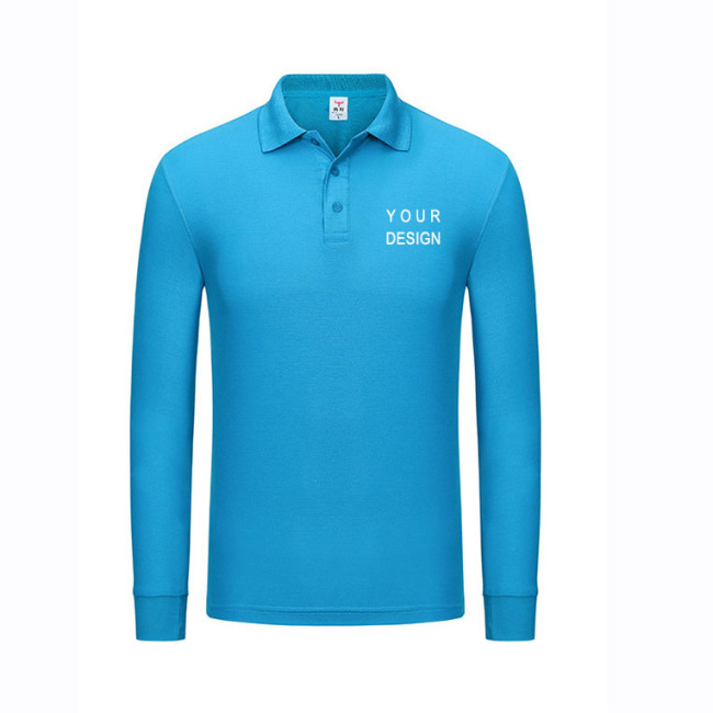 Venta al por mayor, camiseta de sublimación, camiseta de golf de manga larga con bordado de logotipo personalizado para mujer y hombre