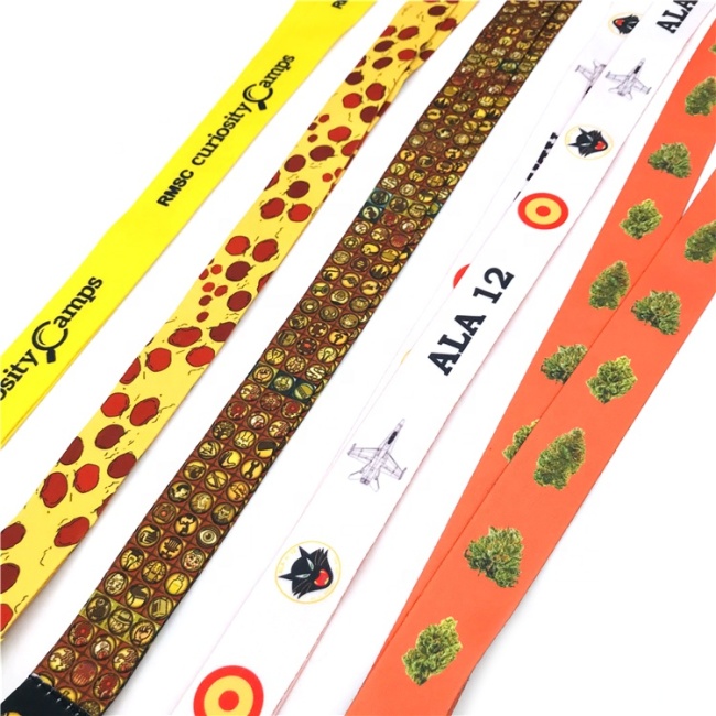 Cordões de chaveiro de sublimação com logotipo personalizado cordão de poliéster