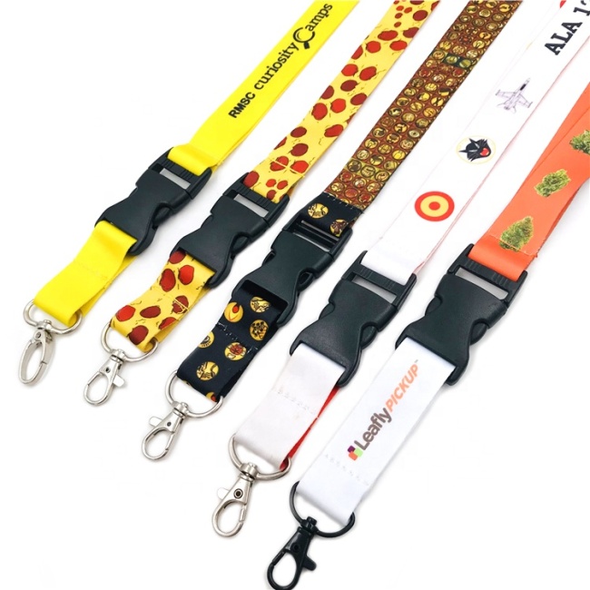 Cordões de chaveiro de sublimação com logotipo personalizado cordão de poliéster