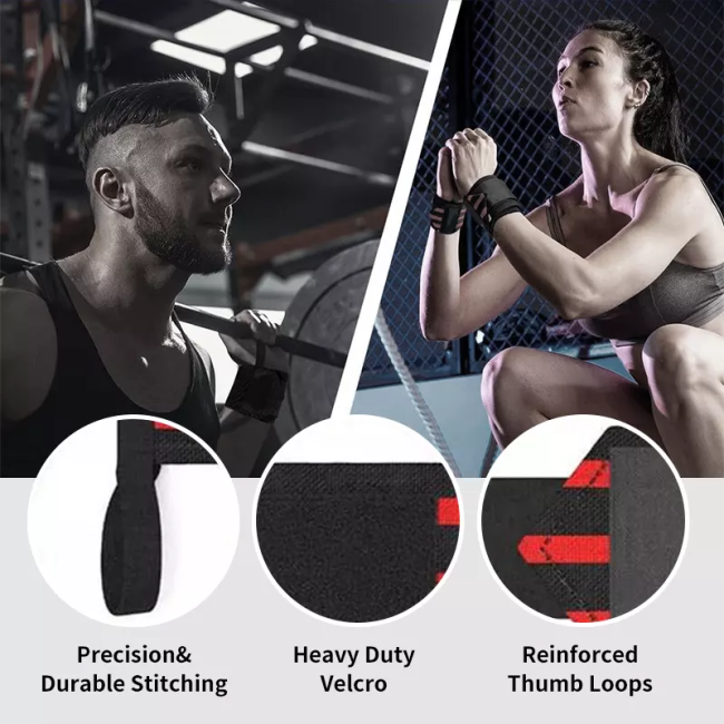 Wrist wraps custom logo lifting straps weight gym fitness