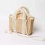 Summer Holiday Travel Makeup Beach Bag With Pearl Large Tote Straw Bag Crossbody Bag For Women