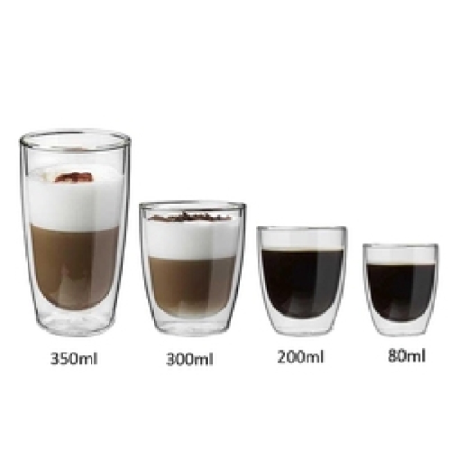 Juego de vasos de 200 ml Taza de café expreso de doble pared con logotipo personalizado Vasos de chupito Taza de café