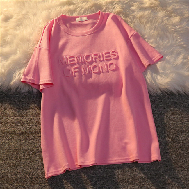 OEM Embossing Printing Clothes Logo Design Service Cotton Tshirt Custom 3d Emboss Print T shirt For Women