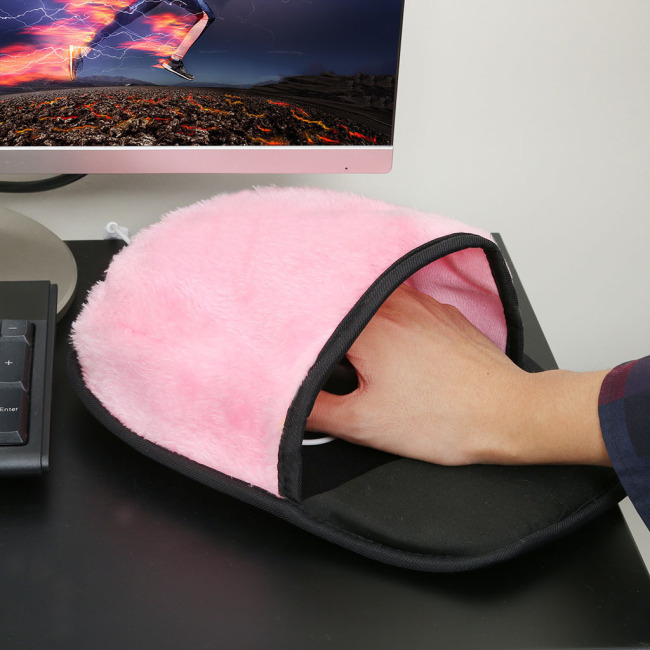 Mouse pad personalizado usb aquecido mouse pad mão mais quente almofada de inverno almofada de pelúcia aquecida com proteção de pulso