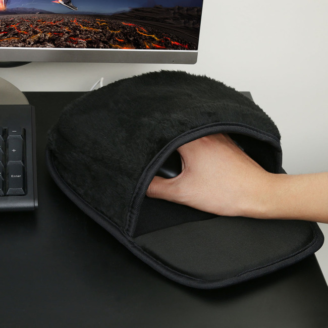 Mouse pad personalizado usb aquecido mouse pad mão mais quente almofada de inverno almofada de pelúcia aquecida com proteção de pulso