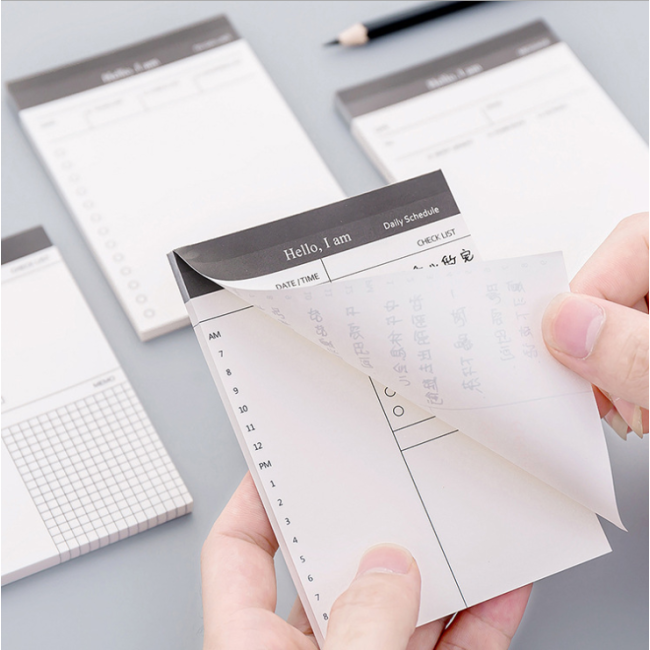 Daily Schedule Tear Off Planner Notepad Memo Pad
