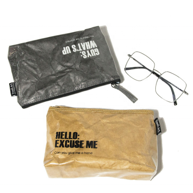 Egyedi divatos vízálló kozmetikai táska nátronpapír piperetáska fenntartható tyvek utazó cipzáras táska