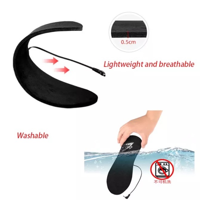 micro Usb smart electric outdoor thermacell shoe rechargeable self-heating foot sock heating mat heated insoles
