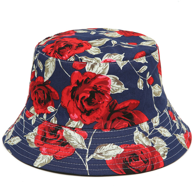 Шляпа ведра картины тропического цветка гаваиская приспособленная пляжем флористическая, шляпа ведра флористической печати напечатанная таможней шляпы ведра