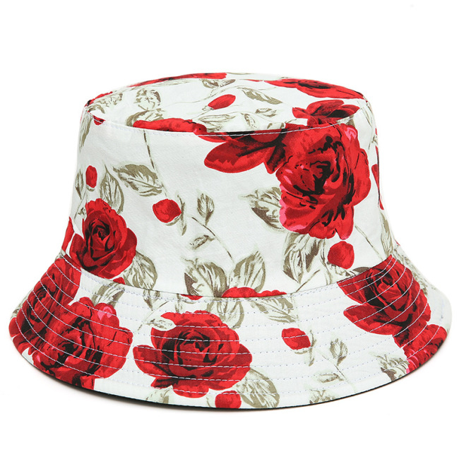 Шляпа ведра картины тропического цветка гаваиская приспособленная пляжем флористическая, шляпа ведра флористической печати напечатанная таможней шляпы ведра
