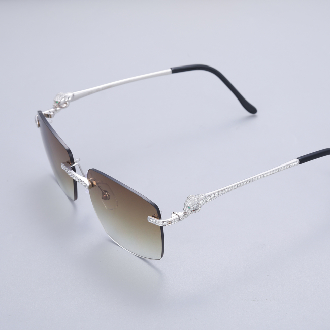 Pass Diamond Tester Роскошные очки из нержавеющей стали ручной работы Установка VVS Moissanite Diamond Iced Out Солнцезащитные очки для мужчин и женщин