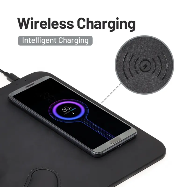 2 in 1 Multiple Function Fast Charging Laptop Pad Custom Mouse Pad Wireless Charger Wireless charger mouse pad