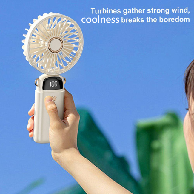 Mini 90 Degree Adjustable 5 Wind Modes Cooling Fan With Holder Base Wearable Portable USB Rechargeable Table Fan Hand Neck Fans