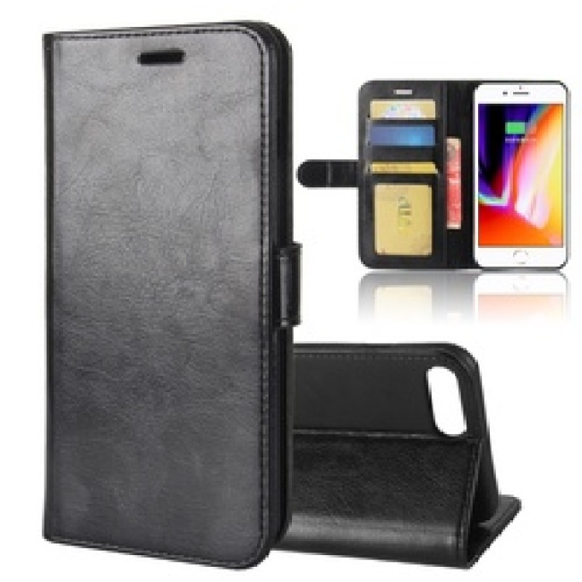 Excellent shinning luxury card holder book PU cover for iPhone 8 plus folio stand leather case