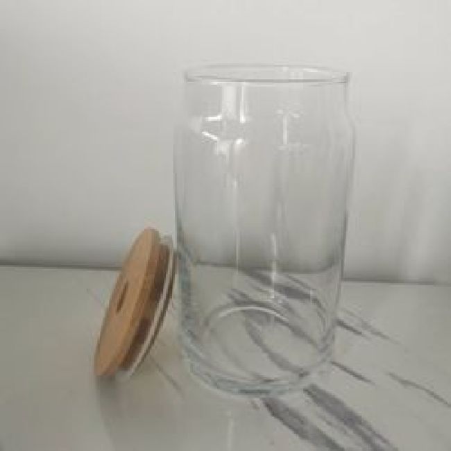 Готовые к отправке стаканы для питья на 16 унций в форме посуды для напитков чашки для пива с бамбуковой крышкой и стеклянной соломинкой на выбор «сделай сам»
