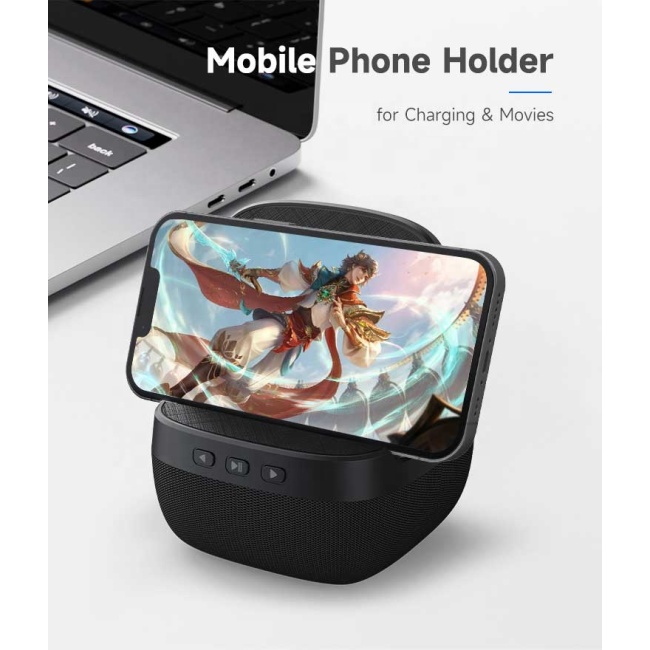 Portable Wireless Charging 15w Foldable Phone Stand All In One Speaker