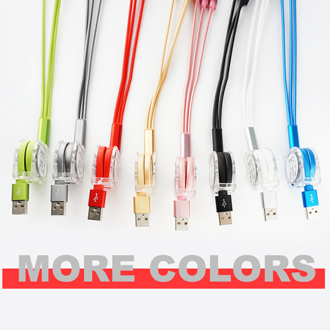 Cable de datos de sincronización de teléfono móvil 3 en 1 Cable de cargador Micro USB múltiple personalizable para Iphone Cable de carga USB con logotipo