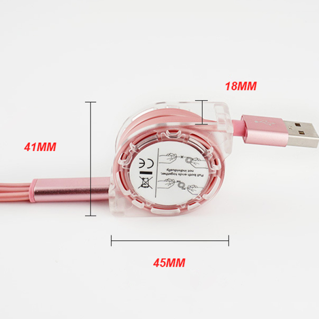 Cable de datos de sincronización de teléfono móvil 3 en 1 Cable de cargador Micro USB múltiple personalizable para Iphone Cable de carga USB con logotipo