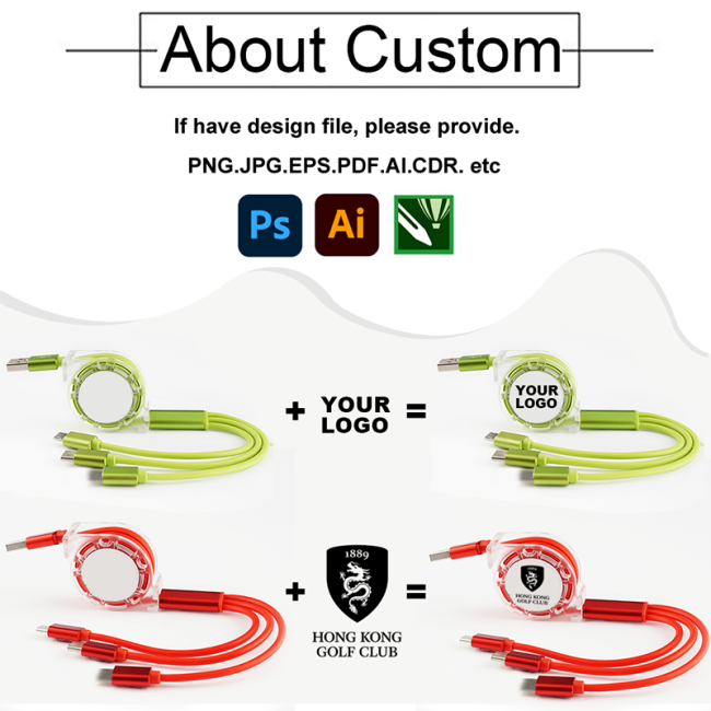 Mobile Phone Sync Data Cable 3 In 1 Micro Multi Usb Charger Cable Customizable For Iphone Charging Usb Cable With Logo