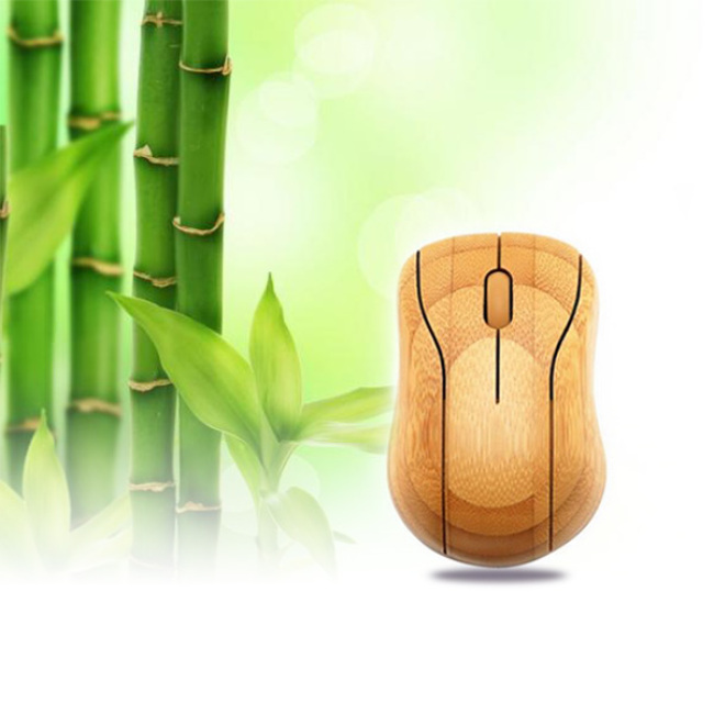 Személyre szabott tömeges 2.4G számítógépes bambusz vezeték nélküli egér