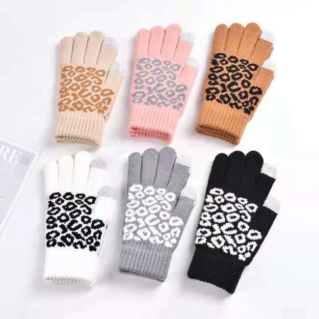 Новые зимние волшебные перчатки с сенсорным экраном для женщин и мужчин, теплые жаккардовые плюшевые вязаные шерстяные варежки, акриловые перчатки