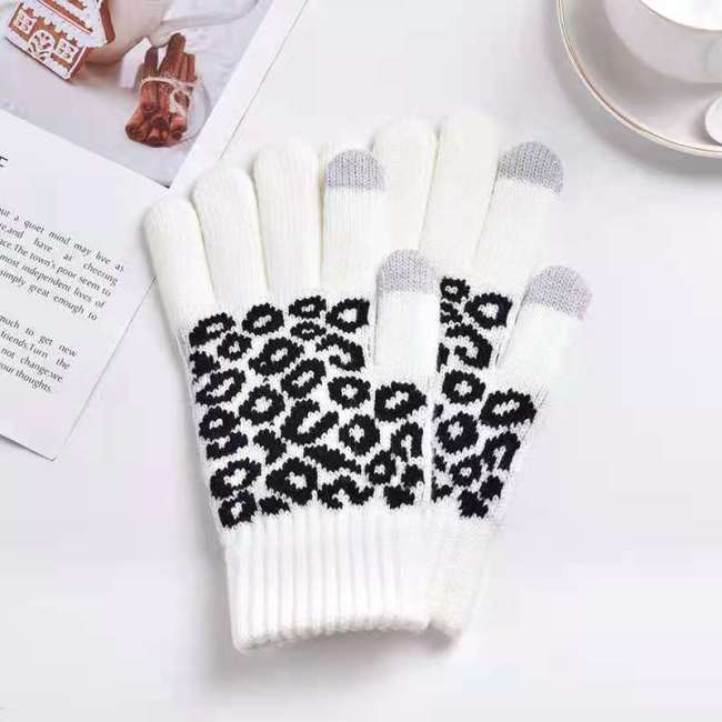 Новые зимние волшебные перчатки с сенсорным экраном для женщин и мужчин, теплые жаккардовые плюшевые вязаные шерстяные варежки, акриловые перчатки