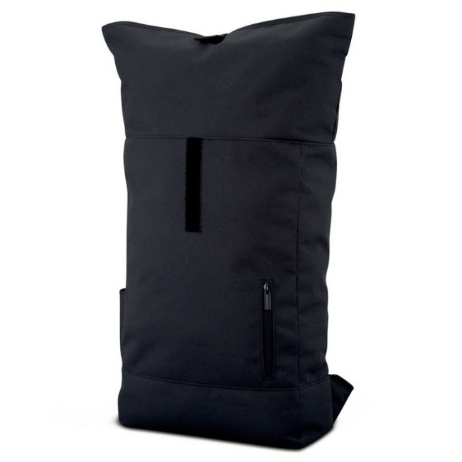 Gyári gyártású fekete újrahasznosított rpet roll top hátizsák divatos roll up utazó hátizsák nappali táska