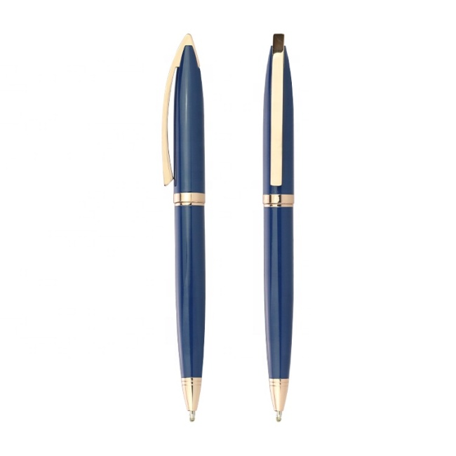 Mejor escritura Twist Regalo de lujo Promoción Bolígrafo Royal Blue Publicidad Bolígrafos de metal personalizados con logotipo personalizado