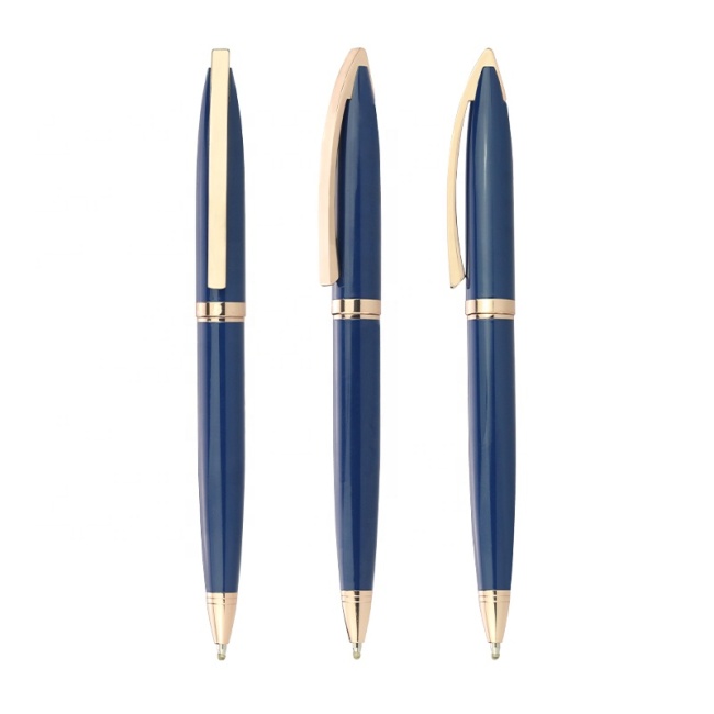 Mejor escritura Twist Regalo de lujo Promoción Bolígrafo Royal Blue Publicidad Bolígrafos de metal personalizados con logotipo personalizado