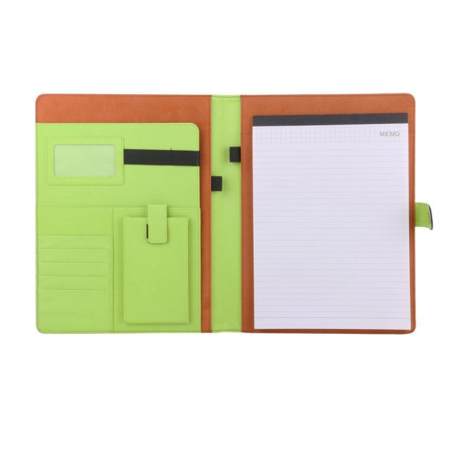 Office Stationery Business Conference A4 PU Leather Folder With Notepad Compendium File Folder PU Portfolio Padfolio