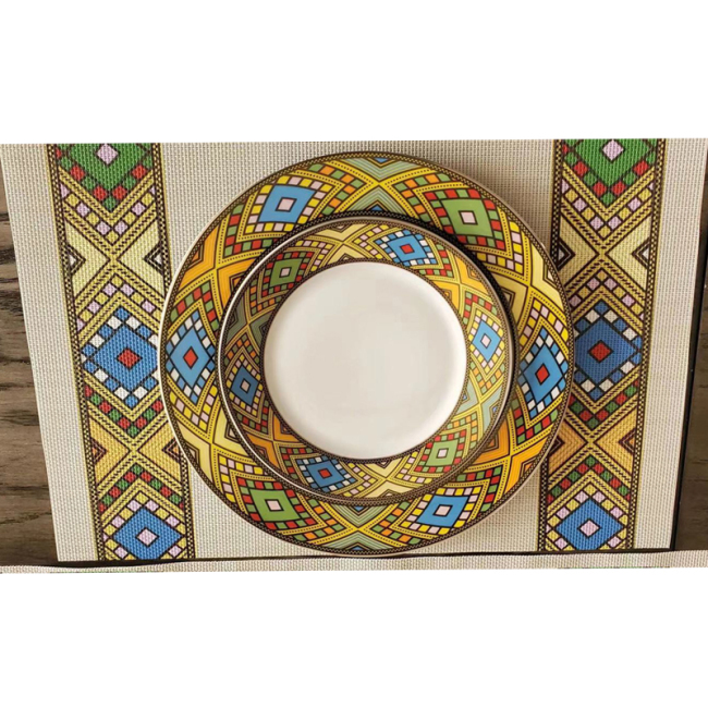 новый традиционный эфиопский эритрейский хабеша столовая салфетка печать саба плитка коврик