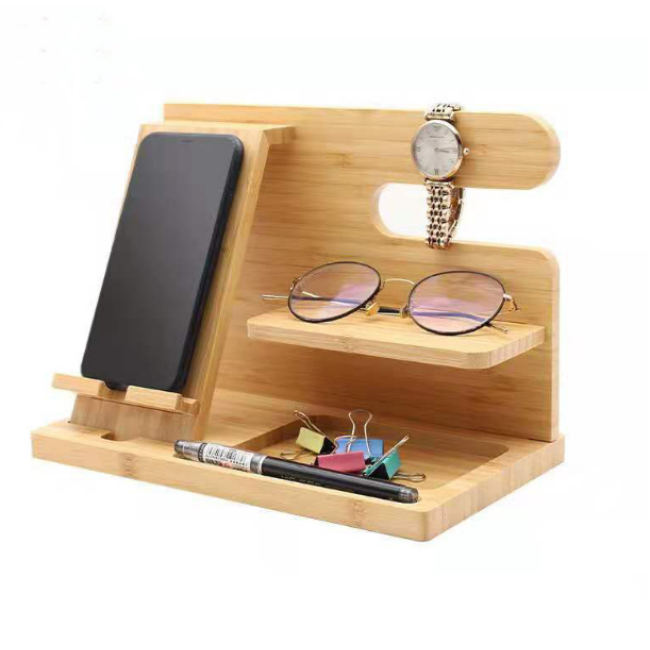 Fából készült mobiltelefon-állvány lazy asztali mobiltelefon-állvány