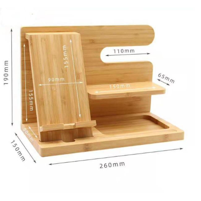Fából készült mobiltelefon-állvány lazy asztali mobiltelefon-állvány