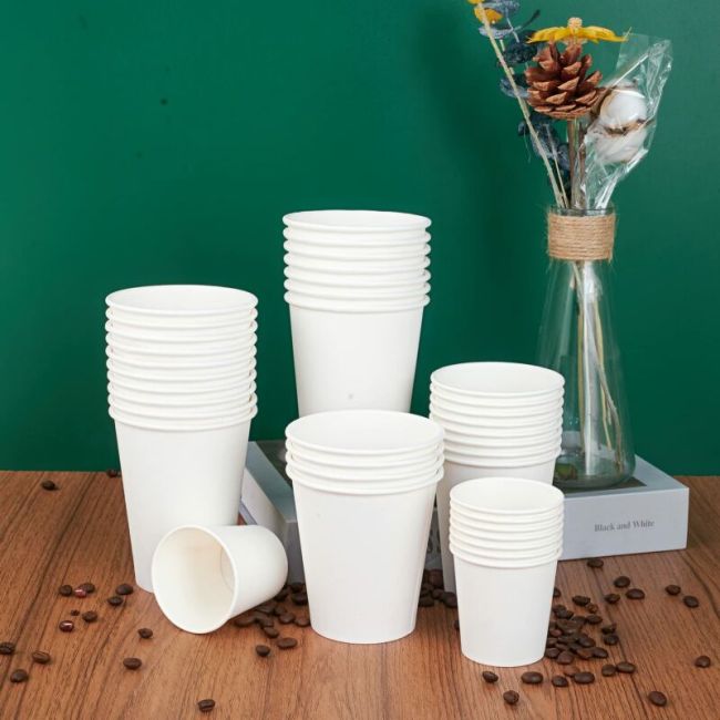 Taza de papel reciclado con logotipo personalizado 8oz/12oz/16oz/20oz/24oz taza de café de papel para bebidas frías/calientes con tapa y manga