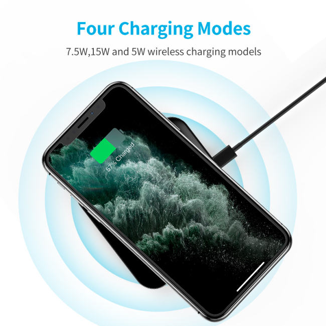 Универсальное беспроводное зарядное устройство Fast Qi мощностью 15 Вт, ультратонкое зарядное устройство для мобильного телефона